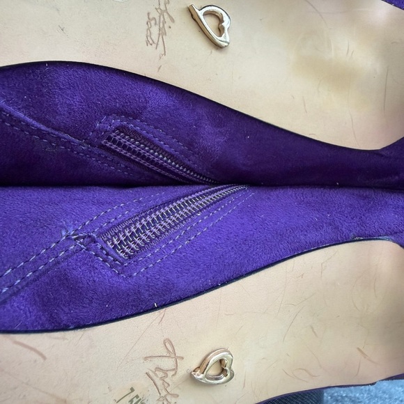 EUC Thalia Sodi Womens Ohlivia Lace Up Faux Suede Ankle Booties In PLUM Size 7.5 - Picture 12 of 15